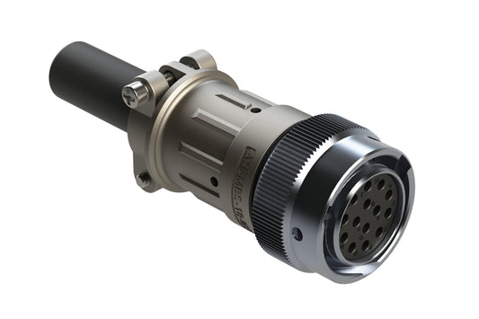 AHDM06-18-14SN-059 14 Position Plug Kit, Shell Size 18, Socket, Standard Seal, Wide Thread, Cable Clamp Backshell. HD36-18-14SN-059