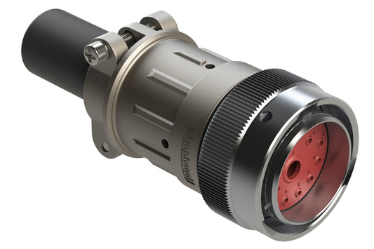 AHDM06-24-14PN-059 14 Position Plug, Pin, Shell Size 24, Normal Diameter Seal (Green Adapter), Cable Clamp Backshell, Break-Away. HD36-24-14PN-059