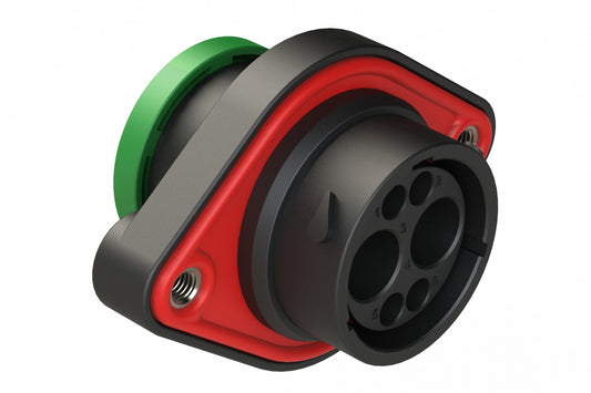 AHDP02-18-06PN-BRA 6 Position Panel Mount Receptacle, Pin, Normal Diameter Seal (Green Adapter), Backshell Ring Adapter