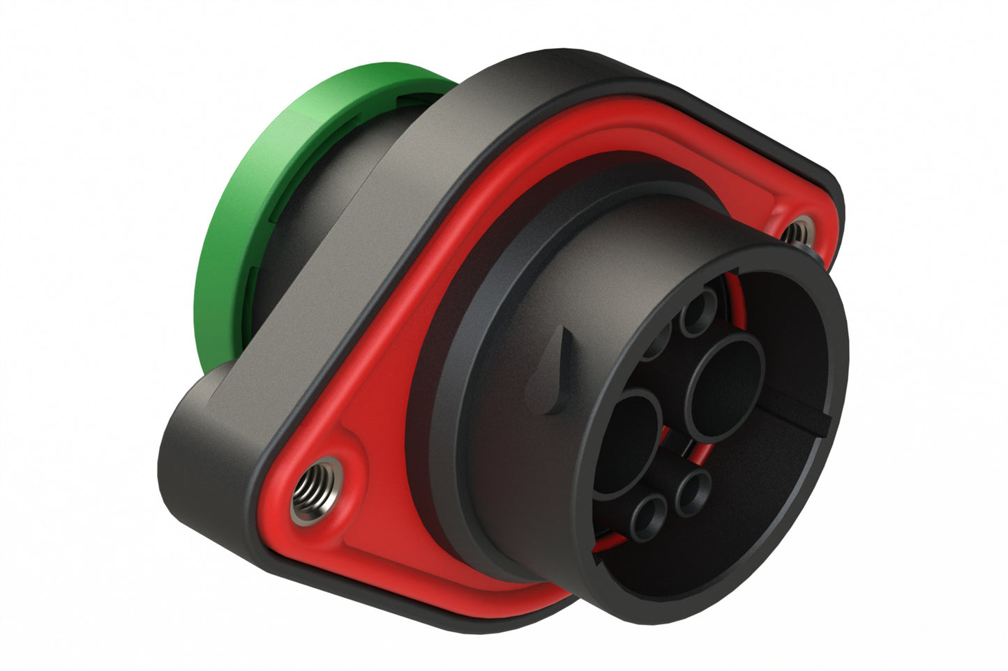 AHDP02-18-06SN-BRA 6 Position Panel Mount Receptacle, Socket, Shell Size 18, Normal Diameter Seal (Green Adapter), Backshell Ring Adapter