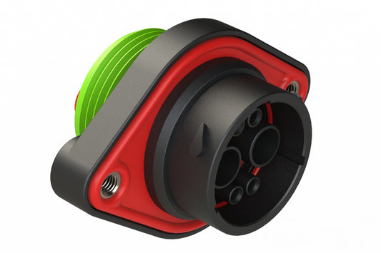 AHDP02-18-06SN-WTA 6 Position Panel Mount Receptacle, Socket, Shell Size 18, Normal Diameter Seal (Green Adapter), Wide Thread Adapter