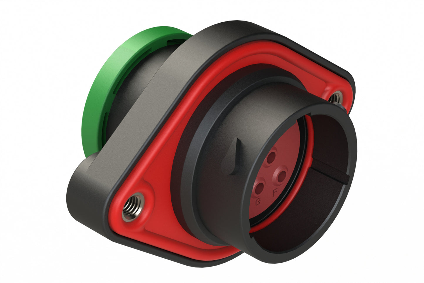 AHDP02-18-08PN-BRA 8 Position Panel Mount Receptacle, Pin, Shell Size 18, Normal Diameter Seal (Green Adapter), Backshell Ring Adapter