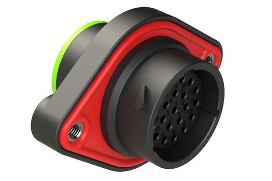 AHDP02-18-21SN-SRA 21 Position, Sealed Panel Mount Receptacle, Socket, Shell Size 18, Normal Diameter Seal (Green Adapter), Smooth Ring Adapter