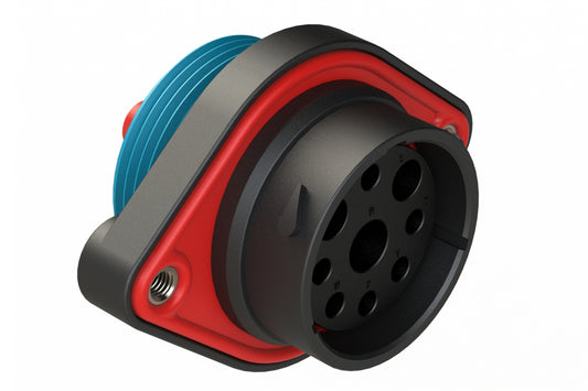 AHDP02-24-09SR-WTA 9 Position Panel Mount Receptacle, Socket, Shell Size 24, Reduced Diameter Seal (Blue Adapter), Wide Thread Adapter