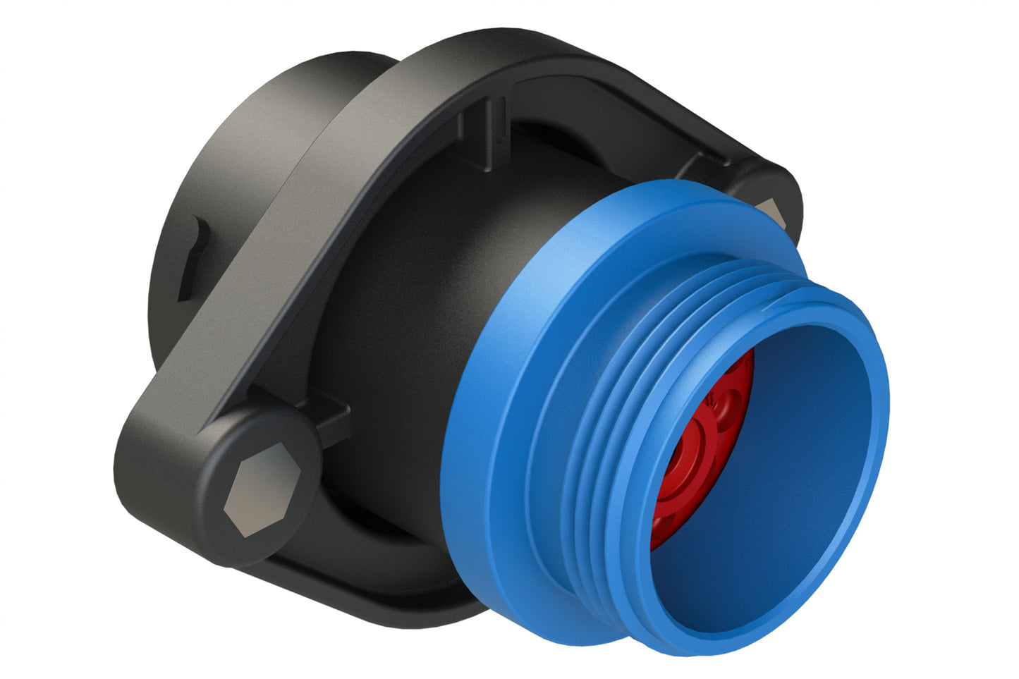 AHDP02-24-14PR-STA 14 Position Panel Mount Receptacle, Pin, Shell Size 24, Reduced Diameter Seal (Blue Adapter), Small Thread Adapter