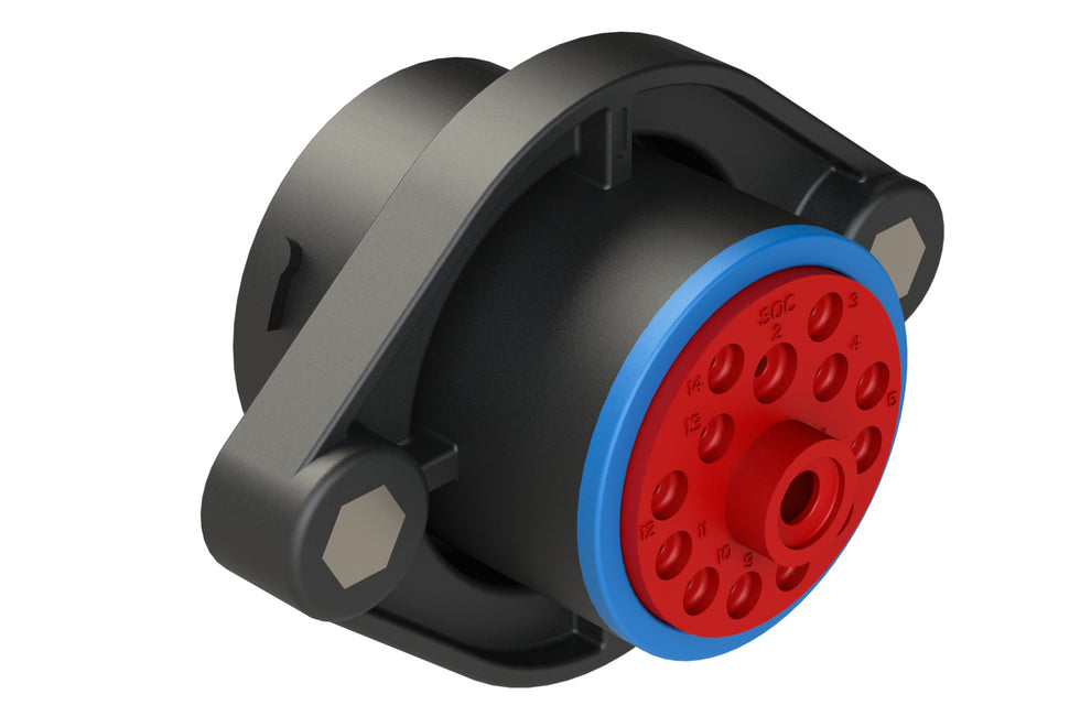 AHDP02-24-14SR-SRA 14 Position Panel Mount Receptacle, Socket, Shell S ...