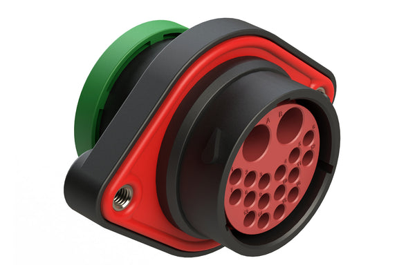 AHDP02-24-18PN-BRACL82 18 Position Panel Mount Receptacle, Pin, Shell ...
