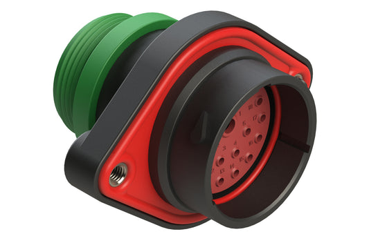 AHDP02-24-18PN-STA 18 Position Panel Mount Receptacle, Pin, Shell Size 24, Normal Diameter Seal (Green Adapter), Small Thread Adapter
