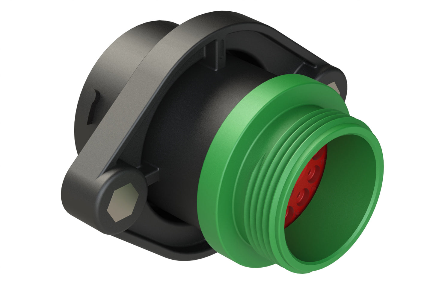 AHDP02-24-18PN-STA 18 Position Panel Mount Receptacle, Pin, Shell Size 24, Normal Diameter Seal (Green Adapter), Small Thread Adapter