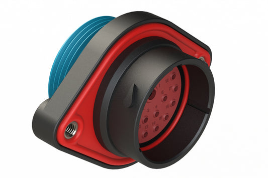 AHDP02-24-18PR-WTA 18 Position Panel Mount Receptacle, Pin, Shell Size 24, Reduced Diameter Seal (Blue Adapter), Wide Thread Adapter