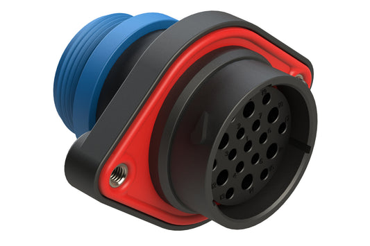 AHDP02-24-19SR-STA 19 Position Panel Mount Receptacle, Socket, Shell Size 24, Reduced Diameter Seal (Blue Adapter), Small Thread Adapter