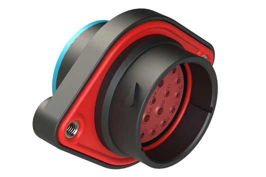 AHDP02-24-21PR-SRA 21 Position Sealed Panel Mount Receptacle, Pin, Shell Size 24, Reduced Diameter Seal (Blue Adapter), Smooth Ring Adapter