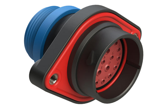 AHDP02-24-21PR-STA 21 Position Panel Mount Receptacle, Pin, Shell Size 24, Reduced Diameter Seal (Blue Adapter), Small Thread Adapter