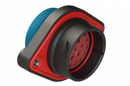 AHDP02-24-21PR-WTA 21 Position Panel Mount Receptacle, Pin, Shell Size 24, Reduced Diameter Seal (Blue Adapter), Wide Thread Adapter