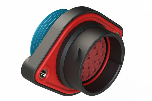 AHDP02-24-23PR-WTA 23 Position Panel Mount Receptacle, Pin, Shell Size 24, Reduced Diameter Seal (Blue Adapter), Wide Thread Adapter
