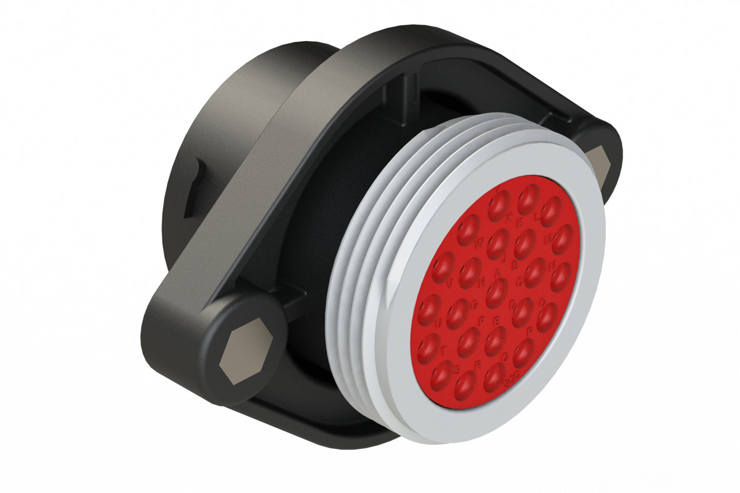 AHDP02-24-23ST-WTA 23 Position Panel Mount Receptacle, Socket, Shell Size 24,Plastic, Thin Diameter Seal (Grey Adapter), Wide Thread Adapter (WTA)