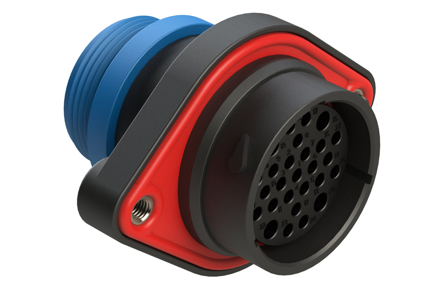 AHDP02-24-27SR-STA 27 Position Panel Mount Receptacle, Socket, Shell Size 24, Reduced Diameter Seal (Blue Adapter), Small Thread Adapter