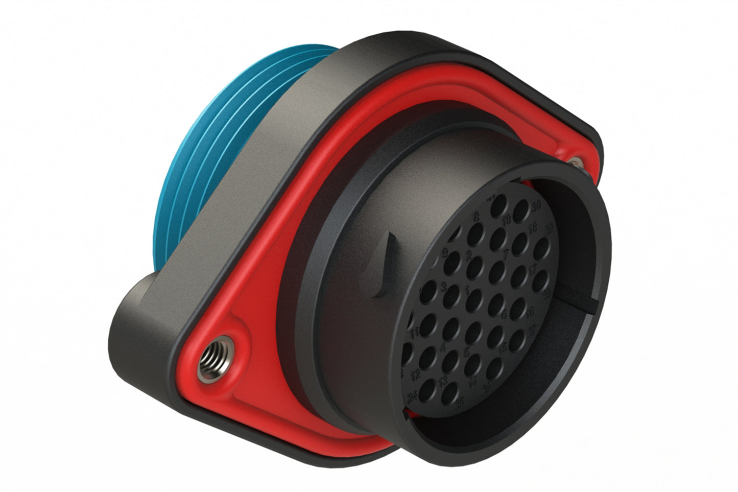 AHDP02-24-31SR-WTA 31 Position Panel Mount Receptacle, Socket, Shell Size 24, Reduced Diameter Seal (Blue Adapter), Wide Thread Adapter