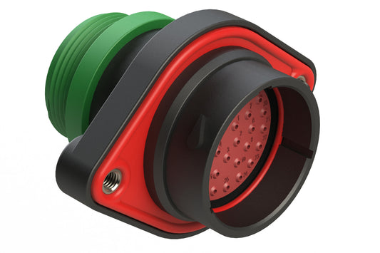 AHDP02-24-33PN-STA 33 Position Panel Mount Receptacle,Shell Size 24, Pin, Plastic, Normal Diameter Rear Seal, Small Thread Adapter STA (Green)