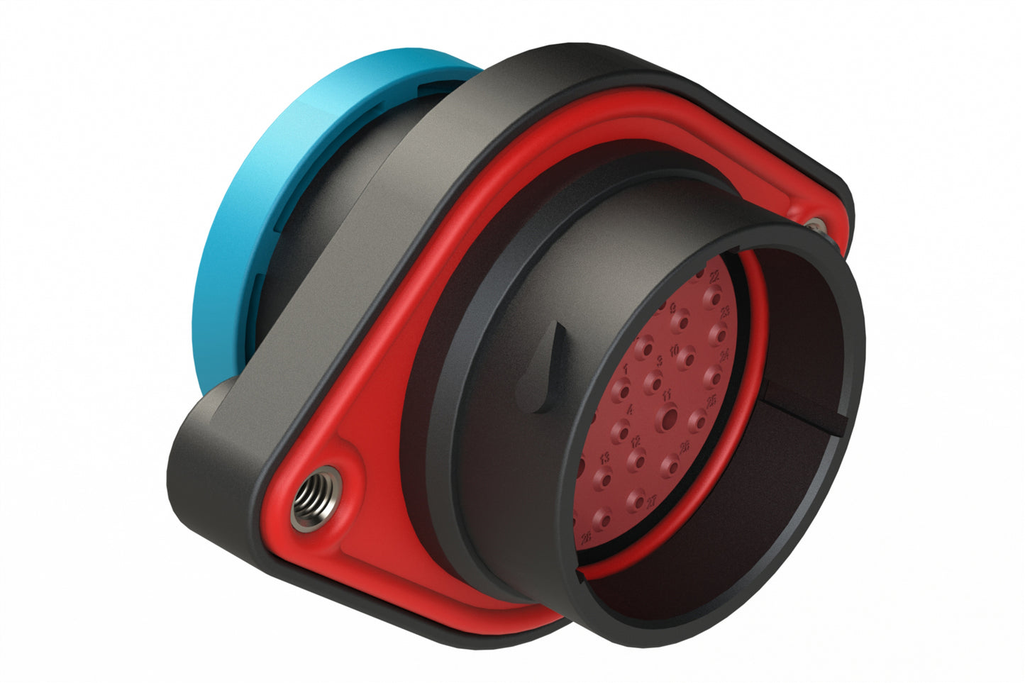 AHDP02-24-35PR-BRA 35 Position Panel Mount Receptacle, Pin, Shell Size 24, Reduced Diameter Seal (Blue Adapter), Backshell Ring Adapter