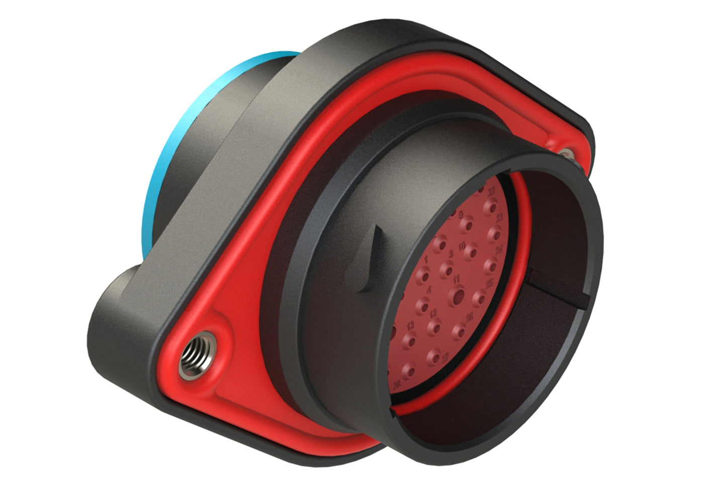 AHDP02-24-35PR-SRA 35 Position Sealed Panel Mount Receptacle, Pin, Shell Size 24, Reduced Diameter Seal (Blue Adapter), Smooth Ring Adapter