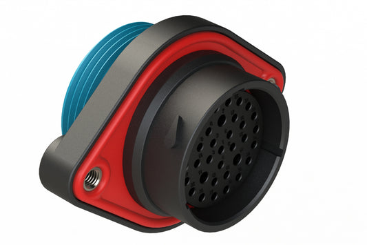 AHDP02-24-35SR-WTA 35 Position Panel Mount Receptacle, Socket, Shell Size 24, Reduced Diameter Seal (Blue Adapter), Wide Thread Adapter