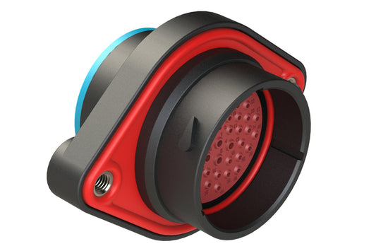 AHDP02-24-47PR-SRA 47 Position Sealed Panel Mount Receptacle, Pin, Shell Size 24, Reduced Diameter Seal (Blue Adapter), Smooth Ring Adapter