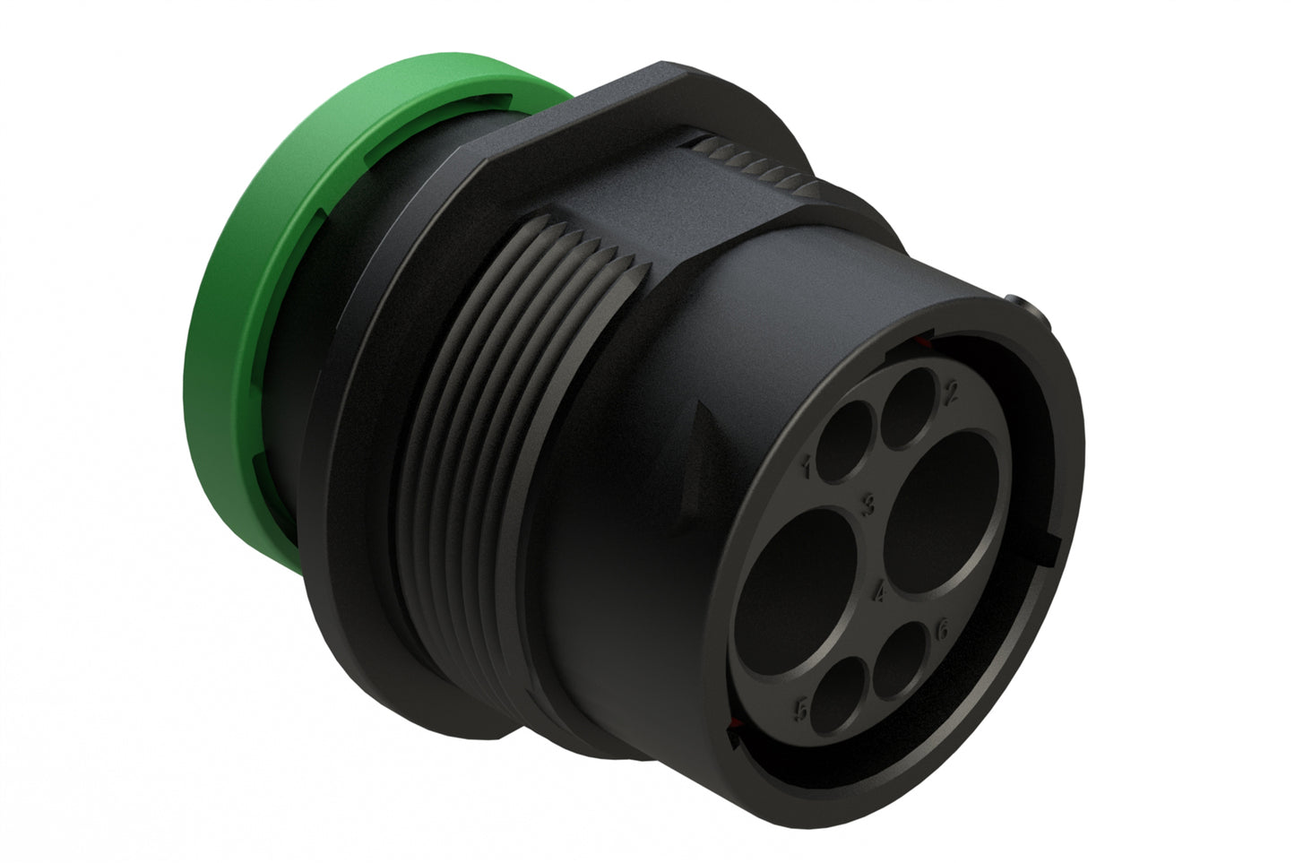AHDP04-18-06PN-BRAC030 2 Position Receptacle, Pin, Shell Size 18, Normal Diameter Seal (Green Adapter), Backshell Ring Adapter