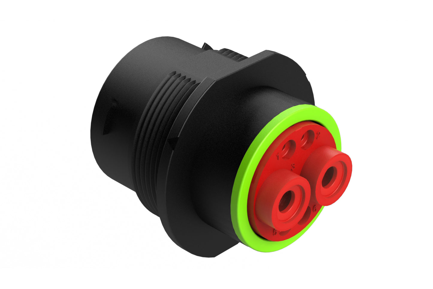 AHDP04-18-06SN-SRA 6 Position Receptacle, Socket, Shell Size 18, Normal Diameter Seal (Green Adapter), Smooth Ring Adapter. HDP24-18-6SN