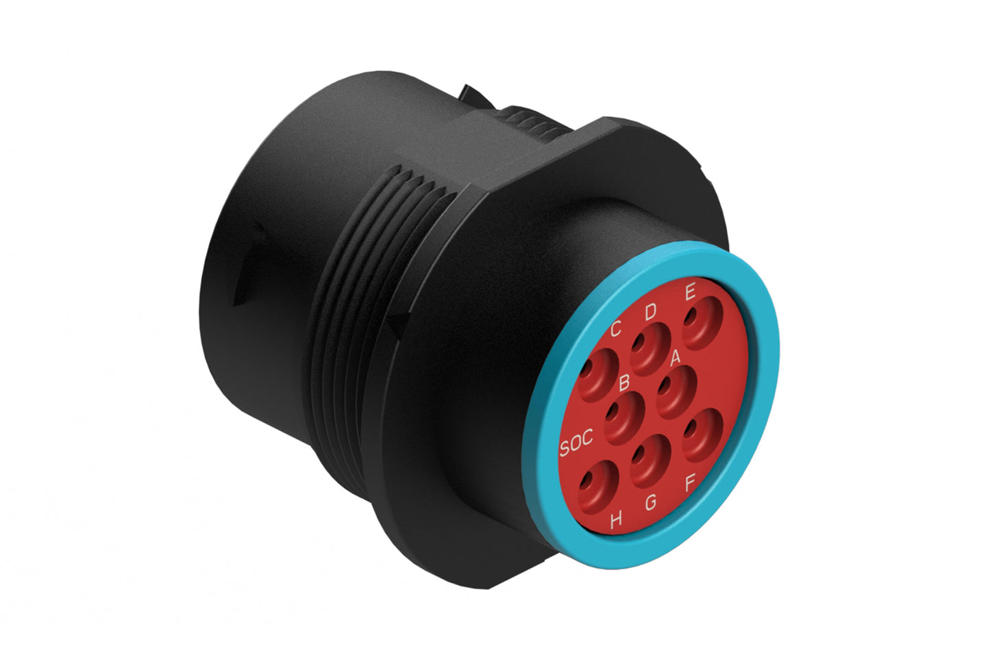AHDP04-18-08SR-SRA 8 Position Receptacle, Socket, Shell Size 18, Reduced Diameter Seal (Blue Adapter), Smooth Ring Adapter. HDP24-18-8SE