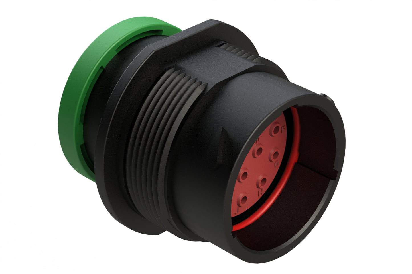 AHDP04-18-14PN-BRA 14 Position Receptacle, Pin, Shell Size 18, Normal Diameter Seal (Green Adapter), Backshell Ring Adapter. HDP24-18-14PN-L017