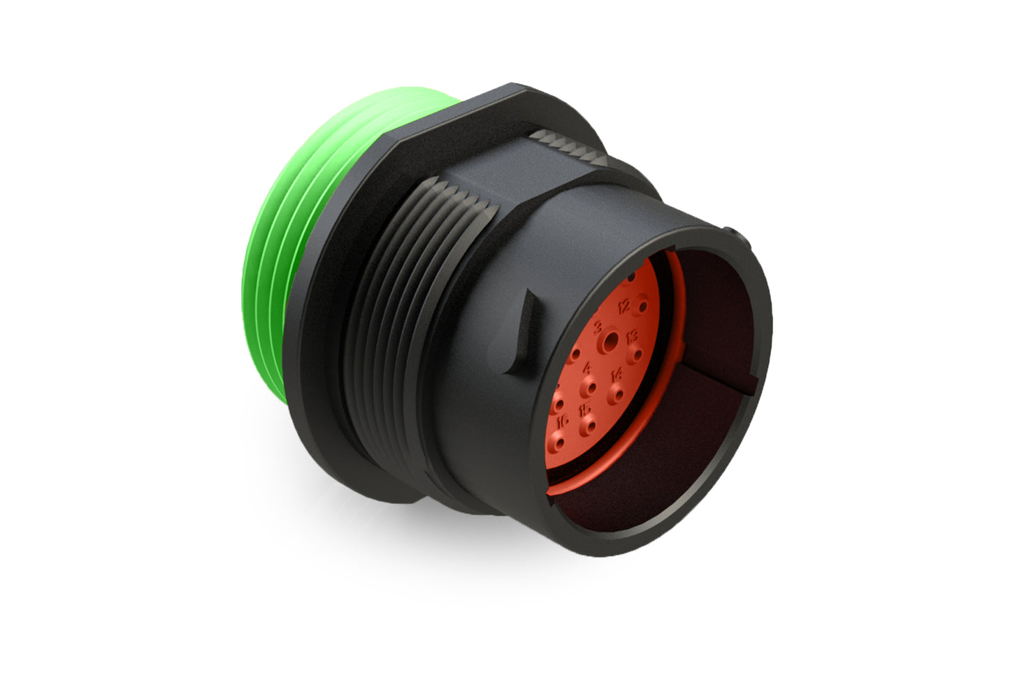 AHDP06-18-20PN-WTA 20 Position, Plug, Pin, Shell Size 18, Normal Diameter Seal (Green Adapter), Wide Thread Adapter. HDP26-18-20PN-L024