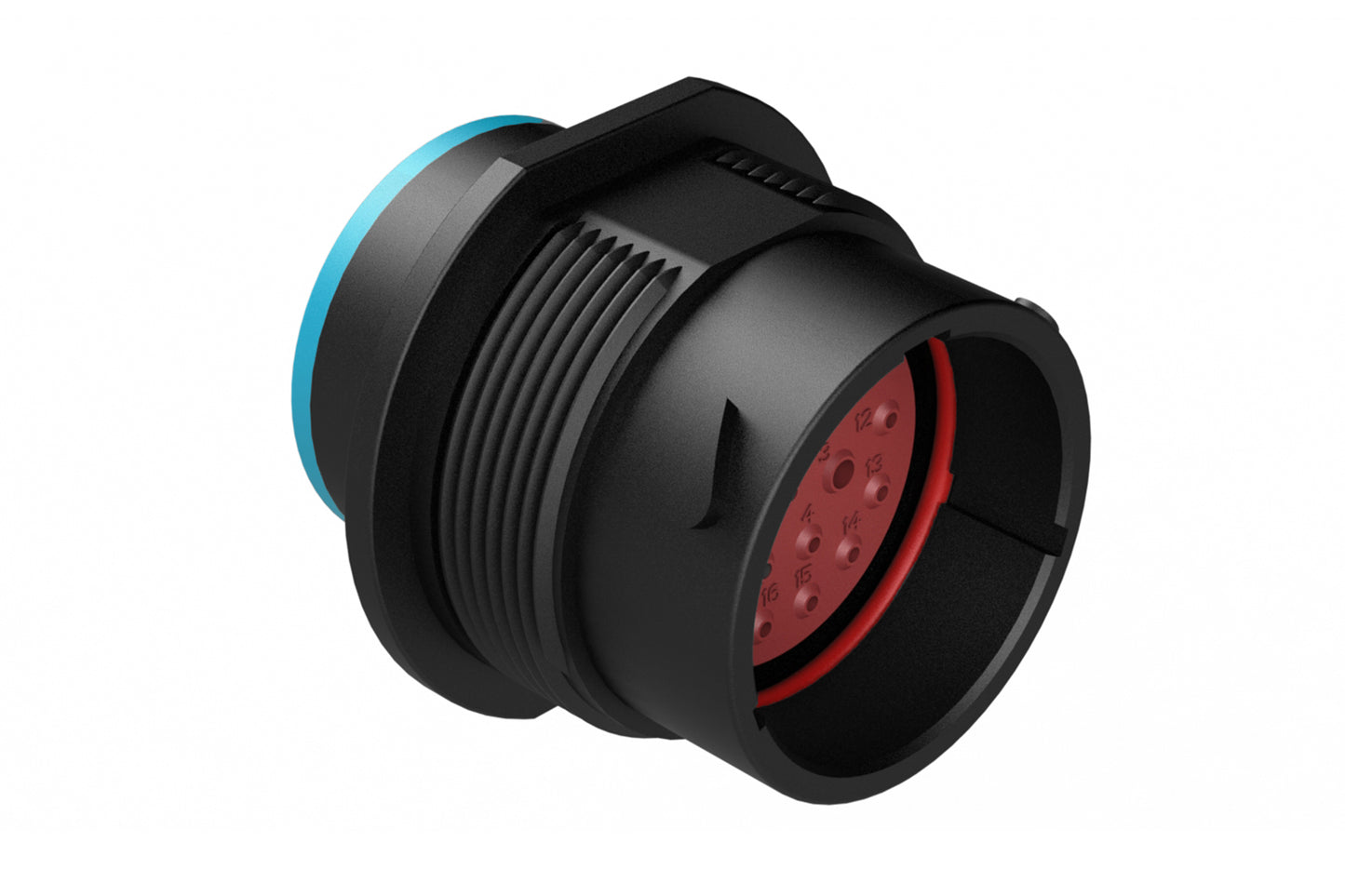 AHDP04-18-20PR-SRA 20 Position Receptacle, Pin, Shell Size 18, Reduced Diameter Seal (Blue Adapter), Smooth Ring Adapter. HDP24-18-20PE