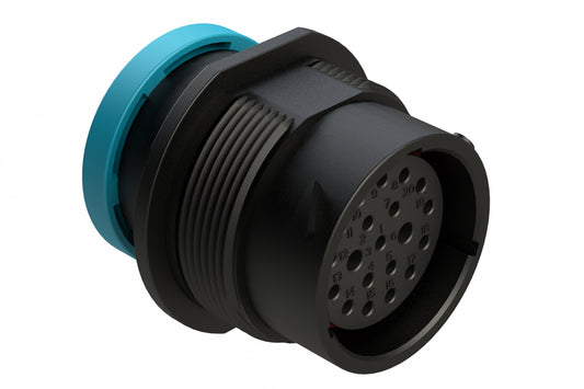 AHDP04-18-20SR-BRA 20 Position Receptacle, Socket, Shell Size 18, Reduced Diameter Seal (Blue Adapter), Backshell Ring Adapter. HDP24-18-20SE