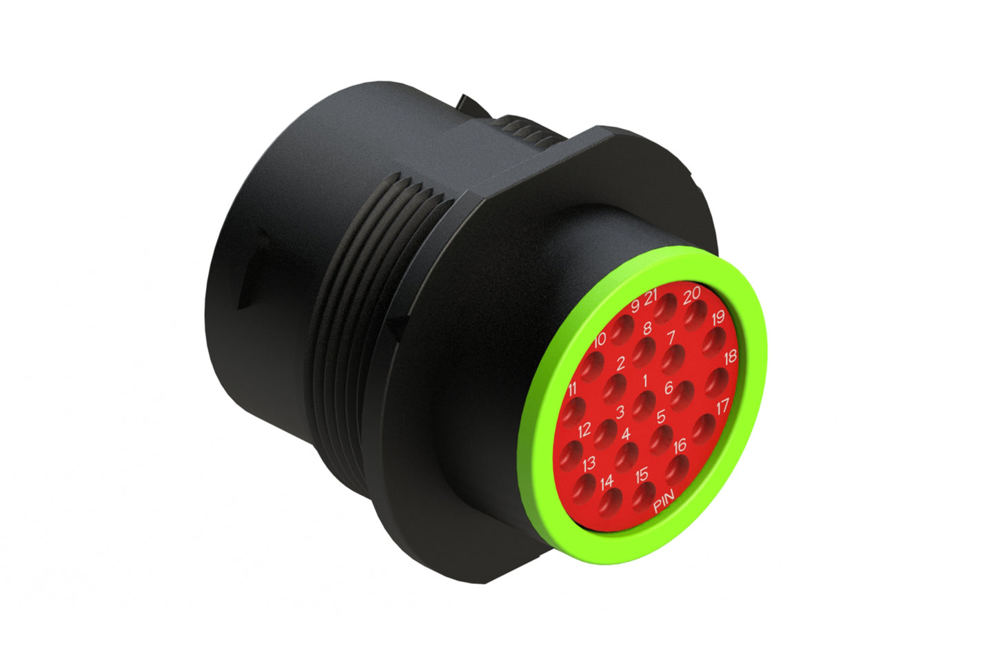 AHDP04-18-21PN-SRA 21 Position Receptacle, Pin, Shell Size 18, Normal Diameter Seal (Green Adapter), Smooth Ring Adapter. HDP24-18-21PN