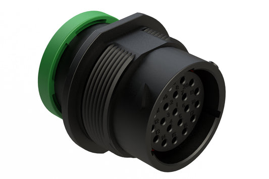 AHDP04-18-21SN-BRA 21 Position Receptacle, Socket, Shell Size 18, Normal Diameter Seal (Green Adapter), Backshell Ring Adapter. HDP24-18-21SN-L017