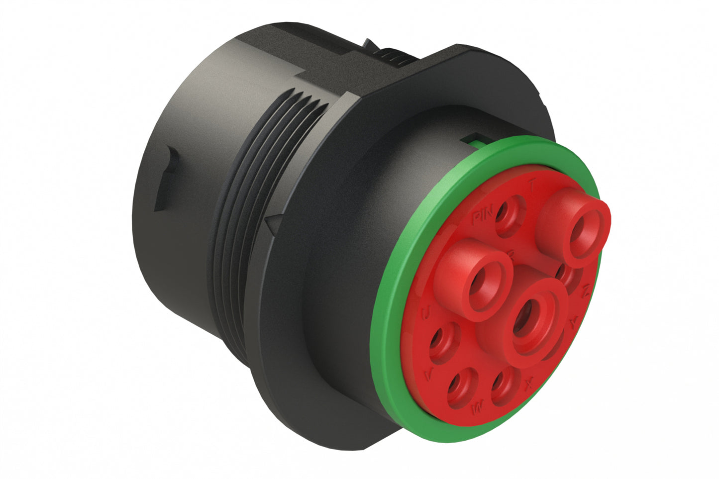 AHDP04-24-09PN-SRA 9 Position Receptacle, Pin, Shell Size 24, Normal Diameter Seal (Green Adapter), Smooth Ring Adapter. HDP24-24-9PN