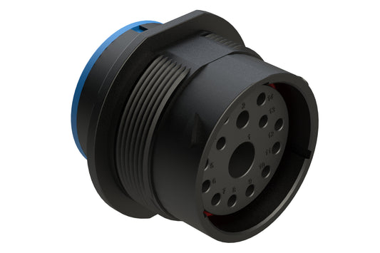AHDP04-24-14SR-SRA 14 Position Receptacle, Socket, Shell Size 24, Reduced Diameter Seal (Blue Adapter), Smooth Ring Adapter. HDP24-24-14SE