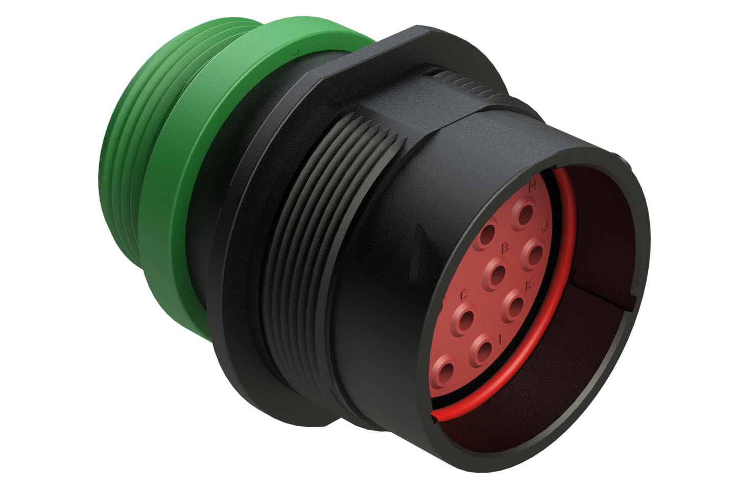 AHDP04-24-16PN-STA 16 Position Receptacle, Pin, Shell Size 24, Normal Diameter Seal (Green Adapter), Small Thread Adapter. HDP24-24-16PN-L015