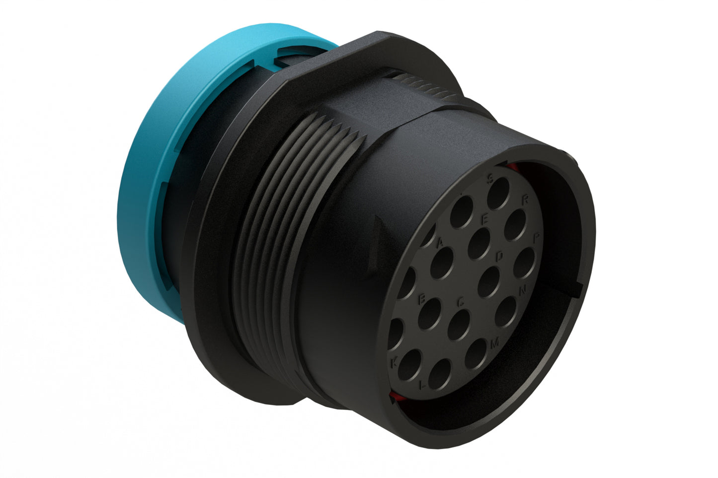 AHDP04-24-16SR-BRA 16 Position Receptacle, Socket, Shell Size 24, Reduced Diameter Seal (Blue Adapter), Backshell Ring Adapter. HDP24-24-16SE-L017