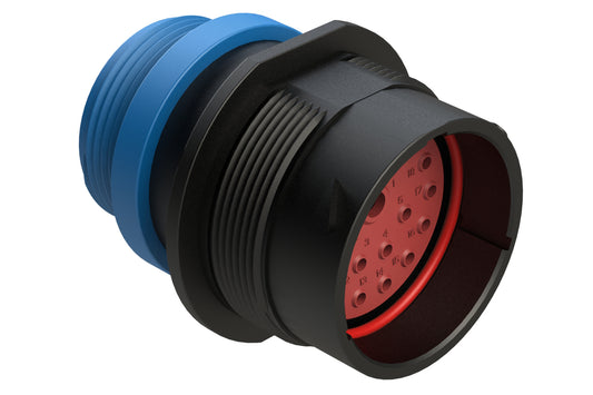 AHDP04-24-18PR-STA 18 Position Receptacle, Pin, Shell Size 24, Reduced Diameter Seal (Blue Adapter), Small Thread Adapter. HDP24-24-18PE-L015