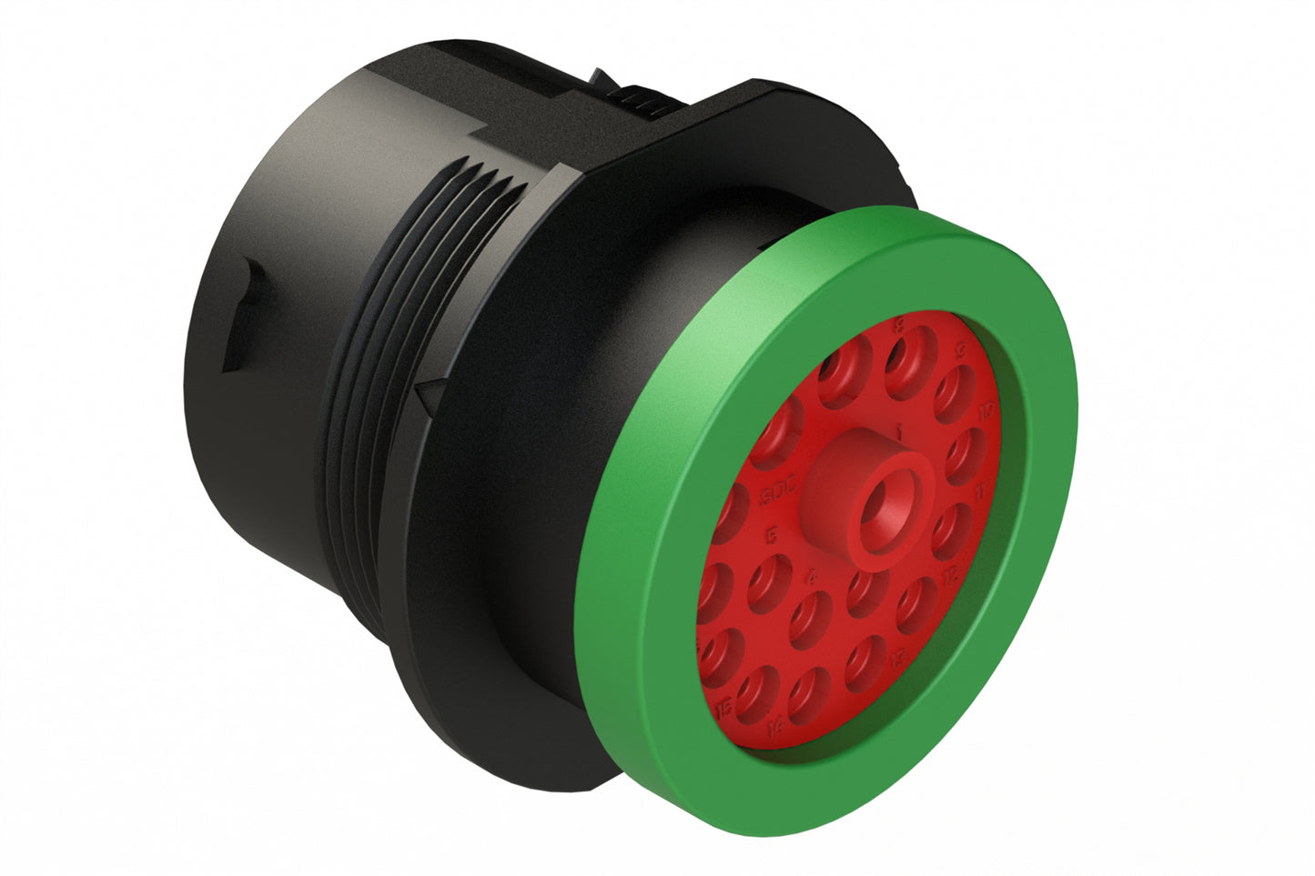 AHDP04-24-18SN-BRA 18 Position Receptacle, Socket, Shell Size 24, Normal Diameter Seal (Green Adapter), Backshell Ring Adapter. HDP24-24-18SN-L017