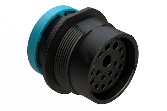 AHDP04-24-18SR-BRA 18 Position Receptacle, Socket, Shell Size 24, Reduced Diameter Seal (Blue Adapter), Backshell Ring Adapter. HDP24-24-18SE-L017