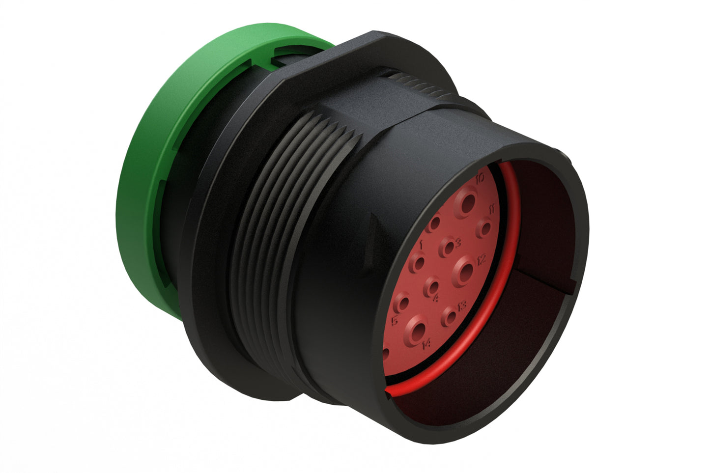 AHDP04-24-19PN-BRA 19 Position Receptacle, Pin, Shell Size 24, Normal Diameter Seal (Green Adapter), Backshell Ring Adapter. HDP24-24-19PN-L017