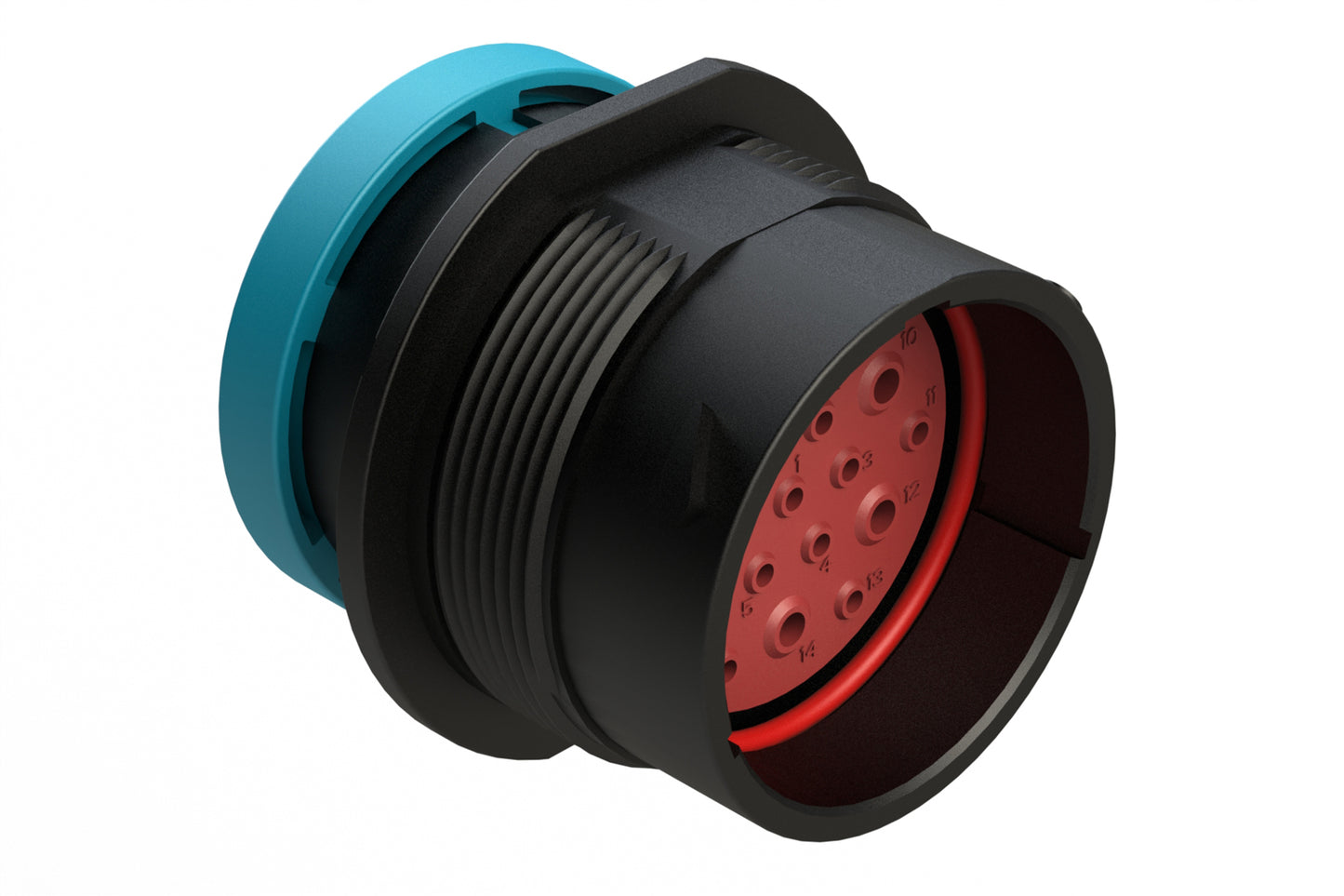 AHDP04-24-19PR-BRA 19 Position Receptacle, Pin, Shell Size 24, Reduced Diameter Seal (Blue Adapter), Backshell Ring Adapter. HDP24-24-19PE-L017