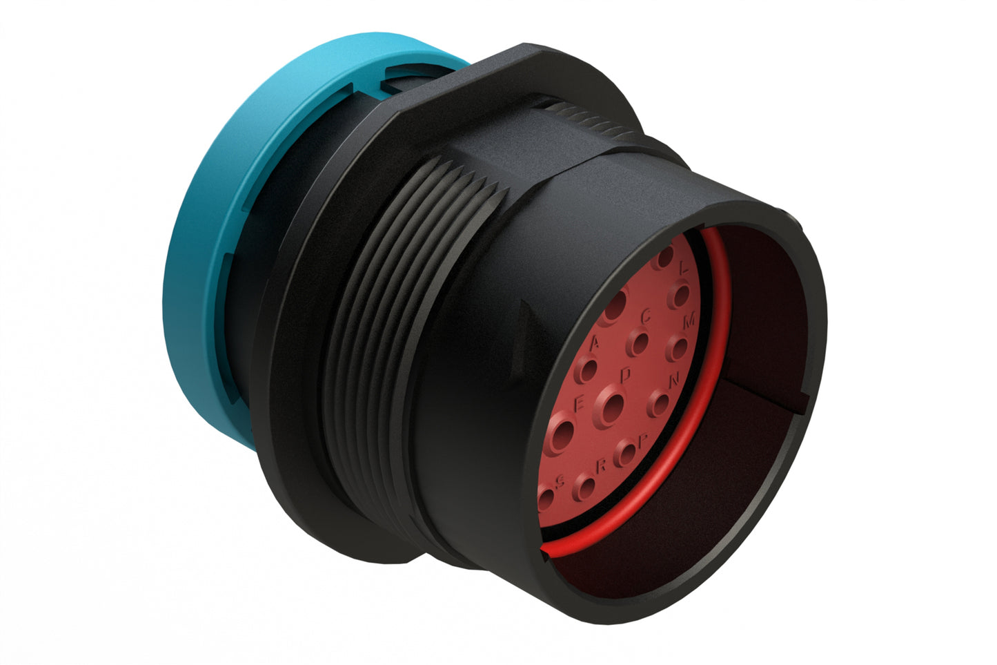 AHDP04-24-21PR-BRA 21 Position Receptacle, Pin, Shell Size 24, Reduced Diameter Seal (Blue Adapter), Backshell Ring Adapter. HDP24-24-21PE-L017