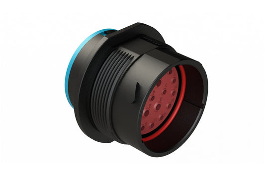 AHDP04-24-21PR-SRA 21 Position Receptacle, Pin, Shell Size 24, Reduced Diameter Seal (Blue Adapter), Smooth Ring Adapter, Dustcap Included. HDP24-24-21PE