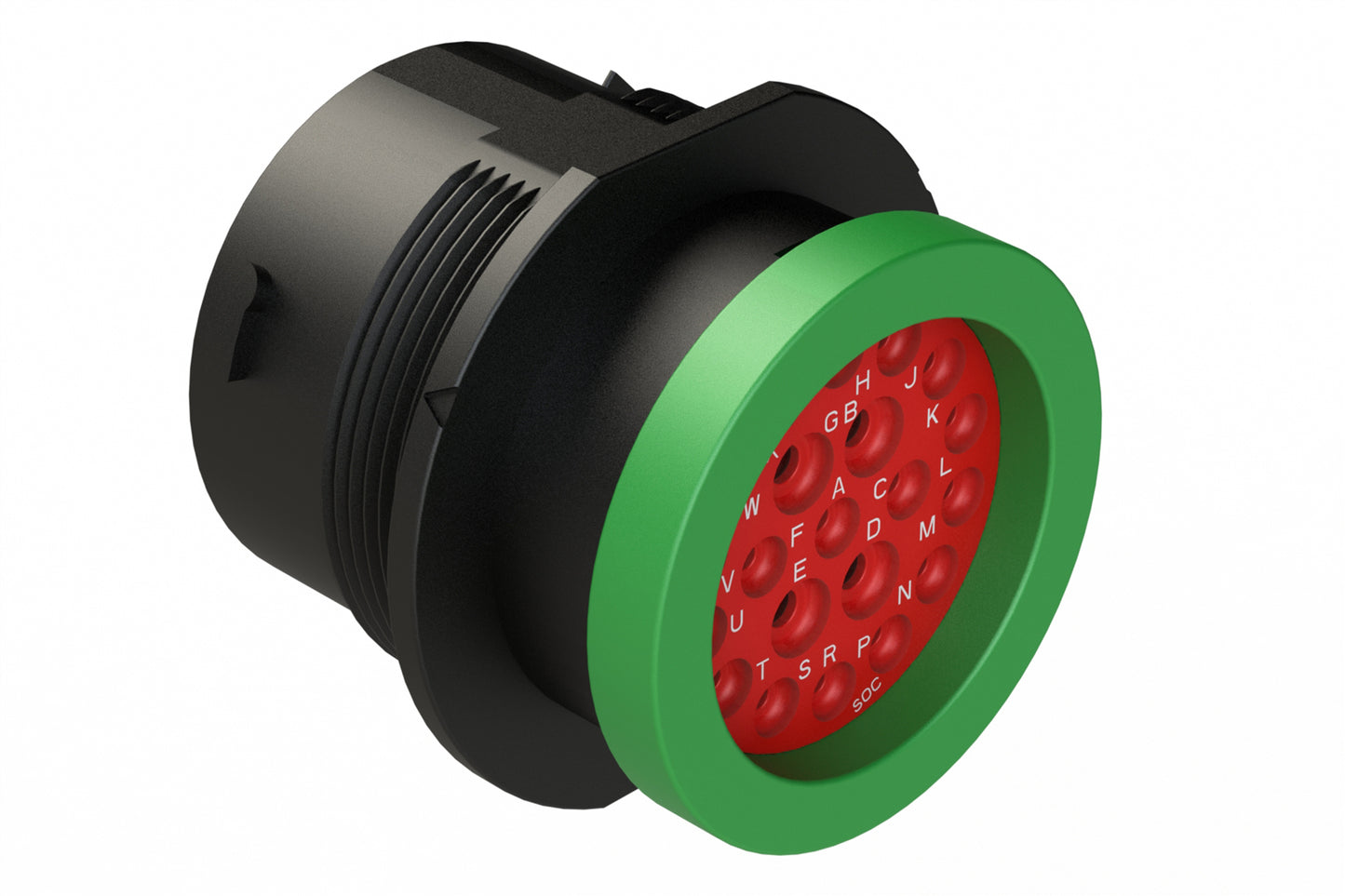 AHDP04-24-21SN-BRA 21 Position Receptacle, Socket, Shell Size 24, Normal Diameter Seal (Green Adapter), Backshell Ring Adapter. HDP24-24-21SN-L017