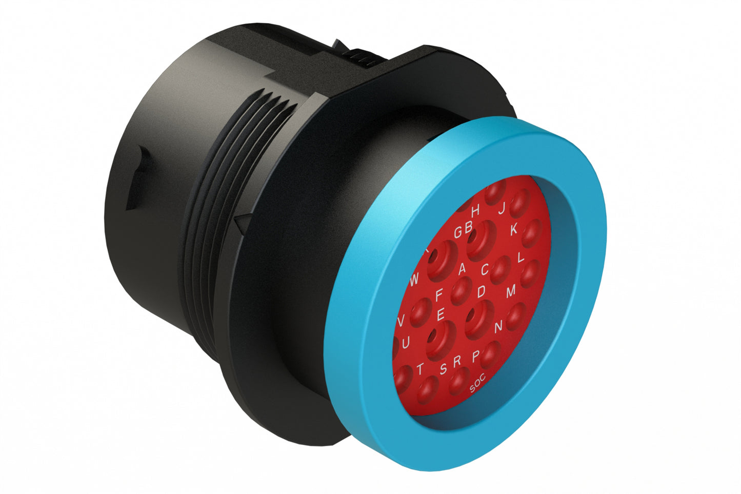 AHDP04-24-21SR-BRA 21 Position Receptacle, Socket, Shell Size 24, Reduced Diameter Seal (Blue Adapter), Backshell Ring Adapter. HDP24-24-21SE-L017