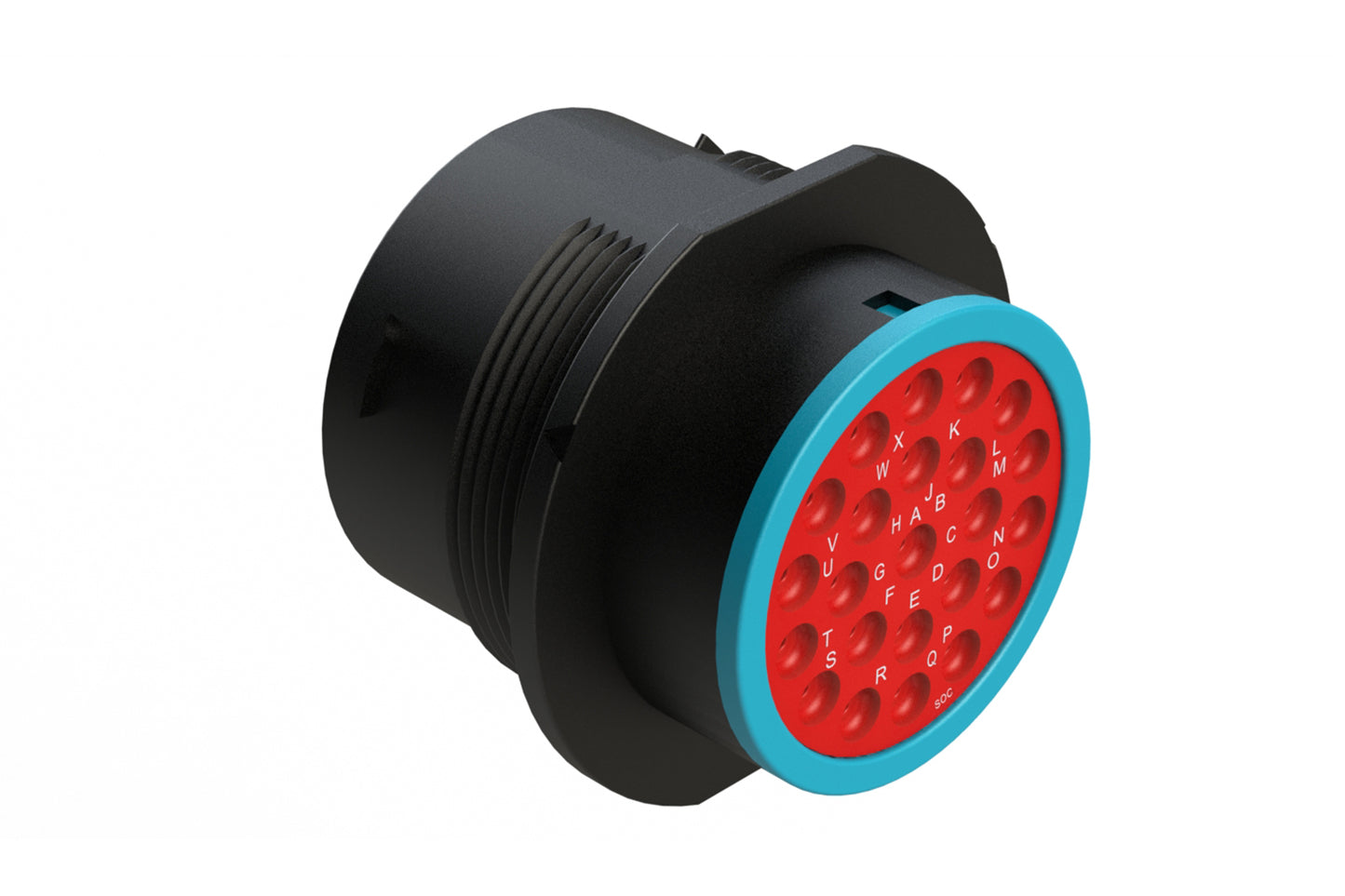 AHDP04-24-23SR-SRA 23 Position Receptacle, Socket, Shell Size 24, Reduced Diameter Seal (Blue Adapter), Smooth Ring Adapter. HDP24-24-23SE